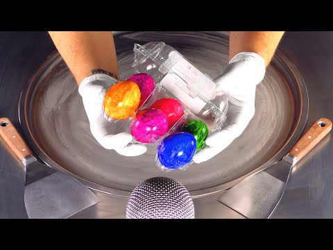 ASMR - Colorful Easter Egg Ice Cream Rolls | how to make colorful Ice Cream with colored boiled Eggs