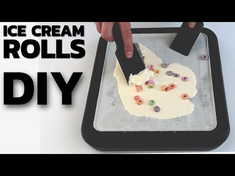 Ice Cream Rolls | Vanilla Ice Cream Rolls & Froot Loops / how to make with a rolled Ice Cream Maker