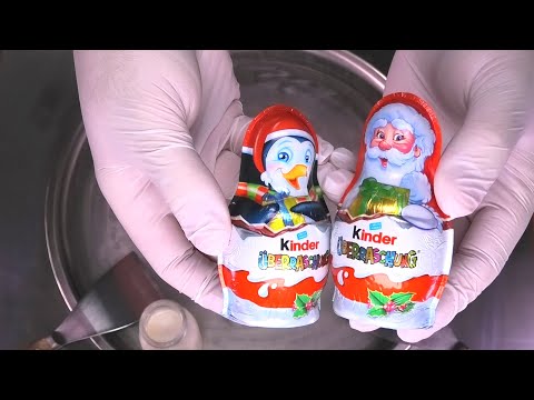 SPECIAL kinder Surprise Eggs - Ice Cream Rolls with Toys | Chocolate Ice Cream and Toy Opening ASMR