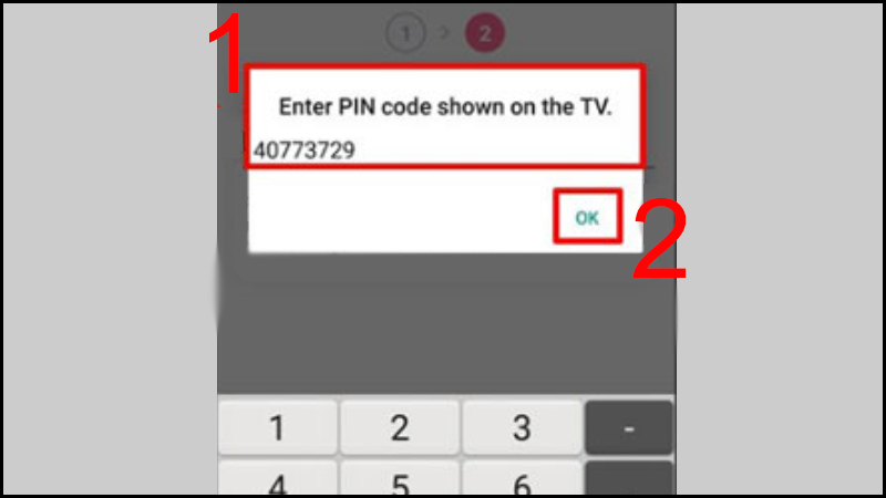 Nhập mã PIN vào điện thoại > Nhấn OK.