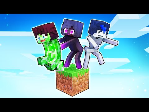 Playing As MOBS On ONE BLOCK In Minecraft!